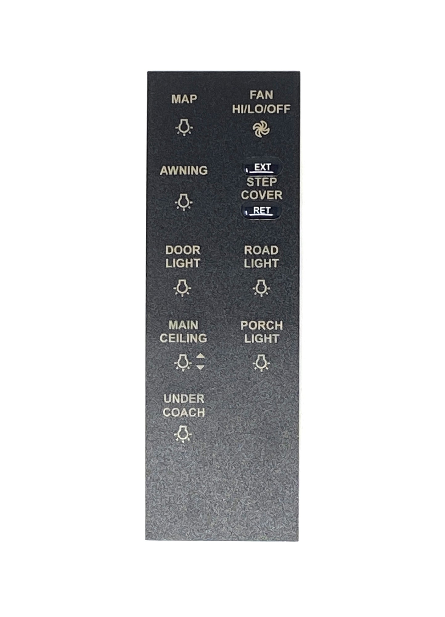 5073668 ASSP3BRAT - Sw Panel Part, 2018 PHAETON, PASS CONSOLE W/ UNDERCOACH LTS, Label