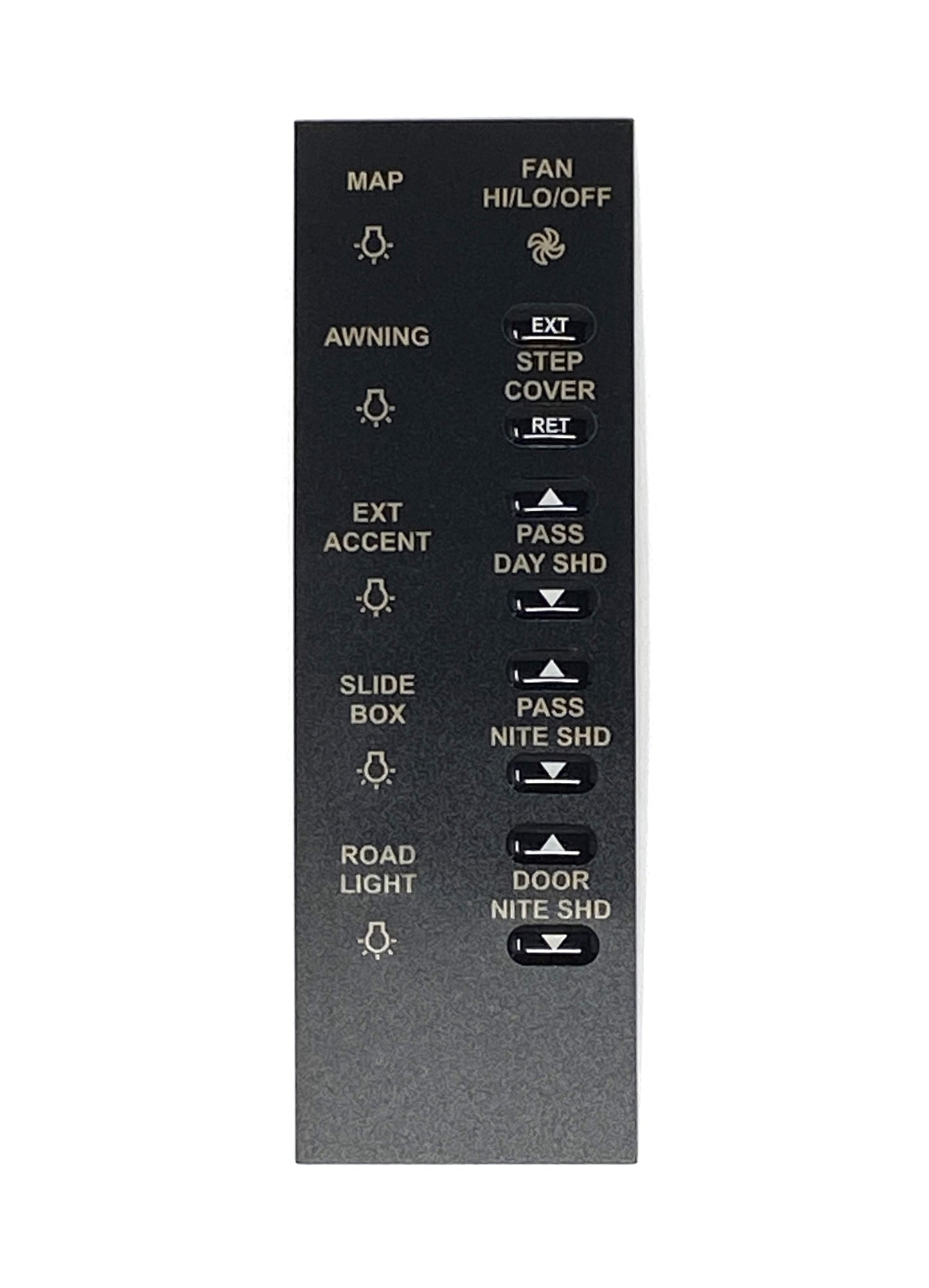 5070815 - ASSP3BUAV - Sw Panel Part, 2018 BUS w/o USB, PASS CONSOLE, Label