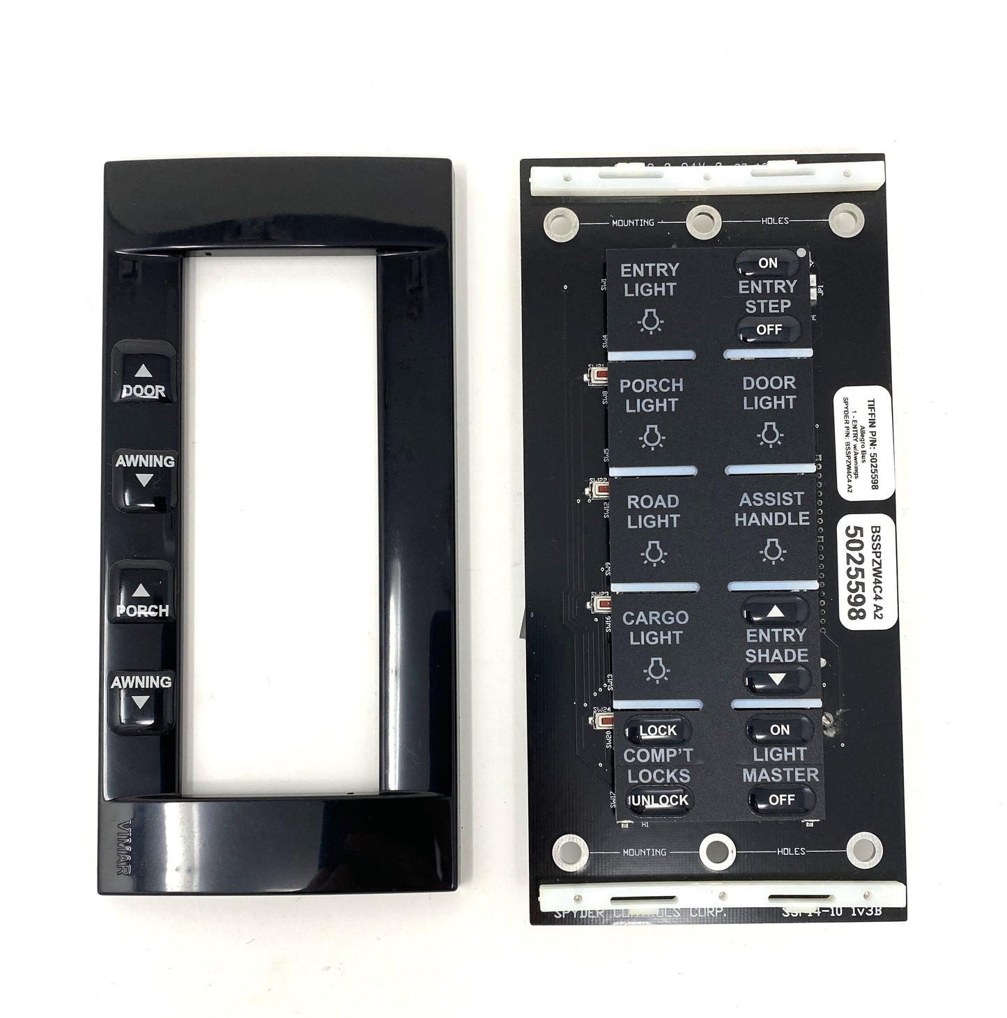 5025598 BSSPZW4C4 C(A2) - Sw Panel Assy, SSP14, 10 Pos., Tiffin - Allegro Bus, Z, ENTRY w/ AWNING BUTTONS - Horizontal