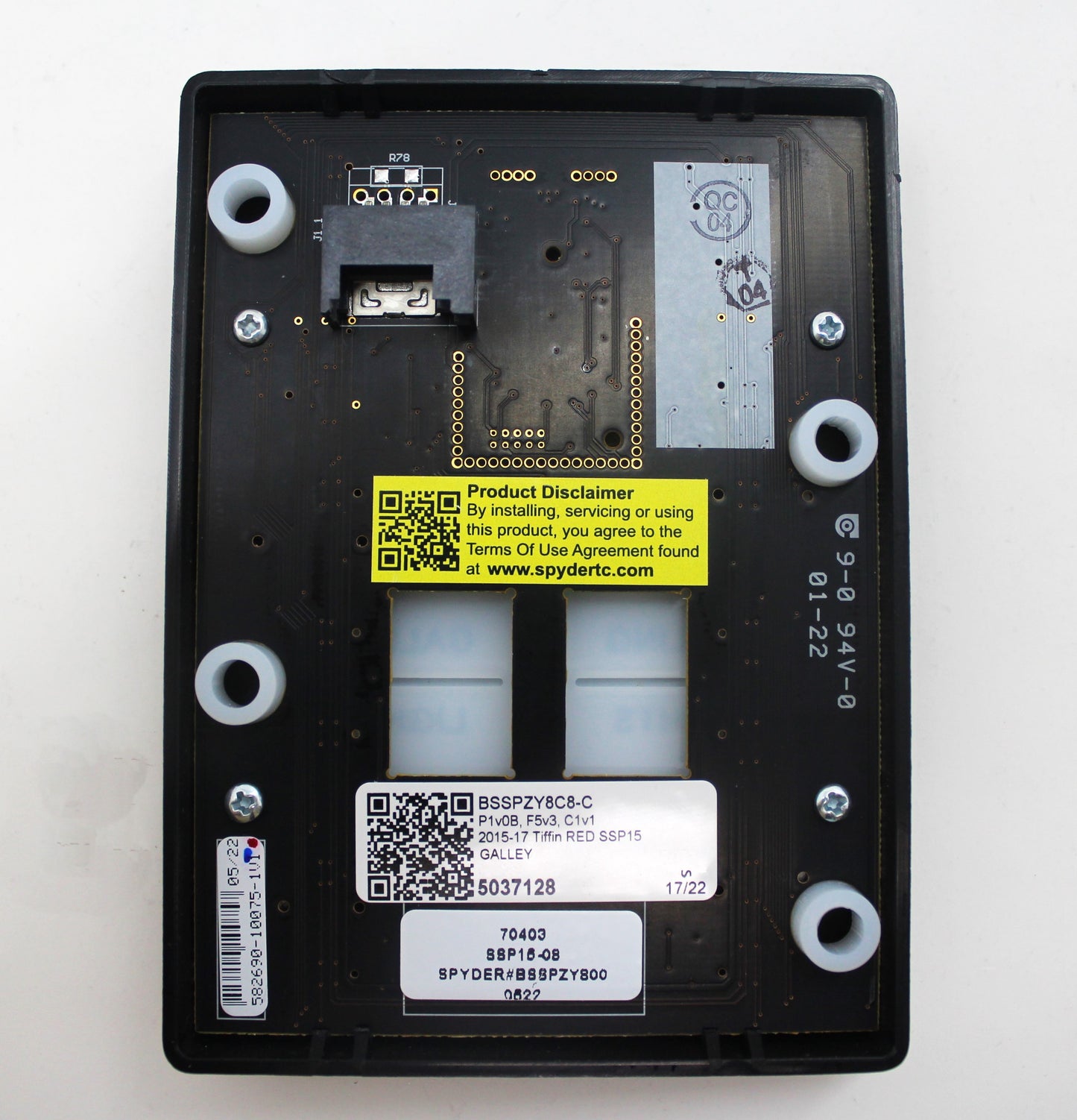 5037128 BSSPZY8C8-C - Sw Panel Assy, SSP15, 08 Pos, Tiffin - RED, Z, GALLEY