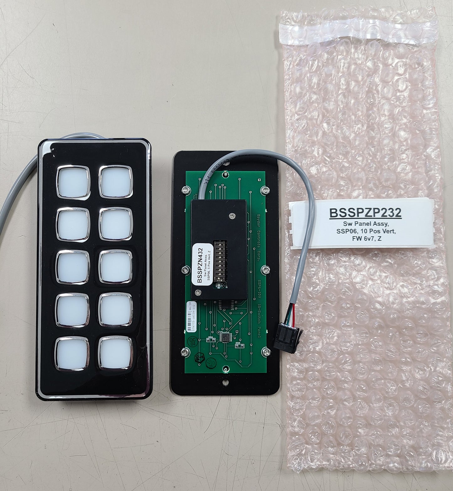 BSSPZP232 Sw Panel Assy, SSP06, 10 Pos Vert, Newell, FW 6v7, Z